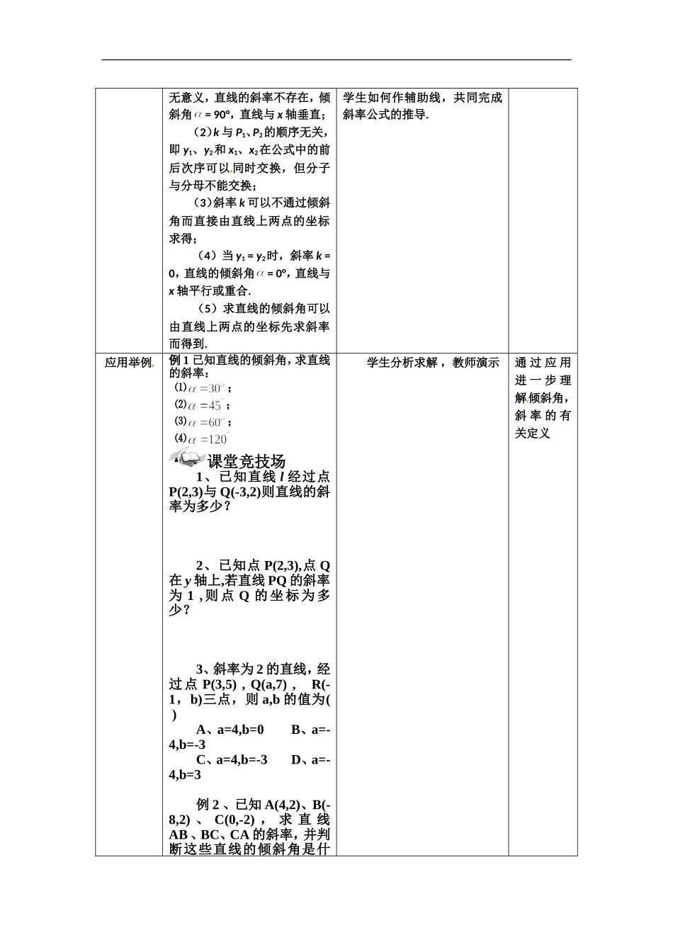 3.1.1直线的倾斜角和斜率-教案_第3页