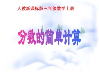 人教2011版小学数学三年级分数的初步认识