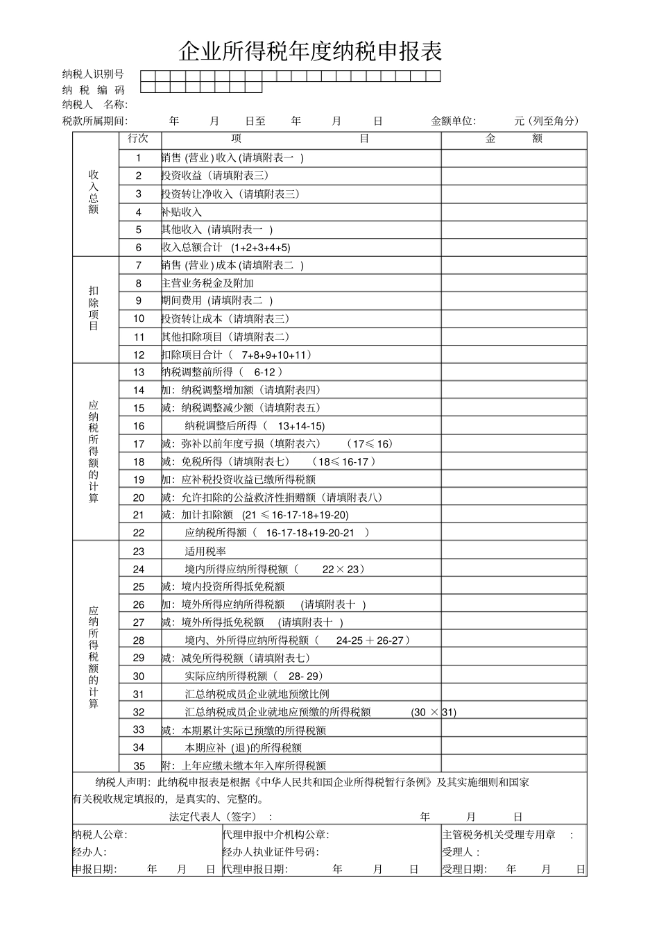 国税--2006版企业所得税年纳税申报表_第3页
