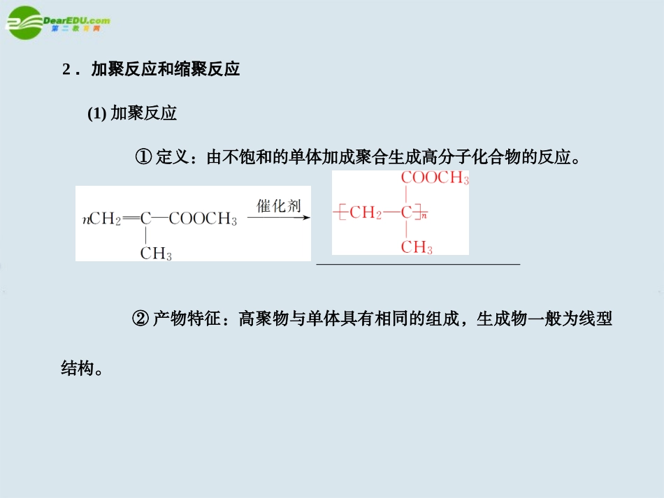 2011届高考化学一轮复习-第3章-第二节-进入合成有机高分子化合物时代课件-新人教版选修5_第3页