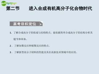 2011届高考化学一轮复习-第3章-第二节-进入合成有机高分子化合物时代课件-新人教版选修5