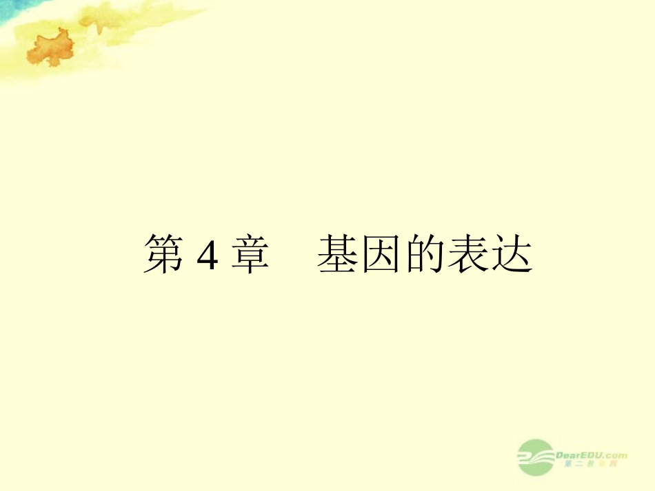 【全优设计】2013高考生物一轮复习-第4章-基因的表达课件-新人教版必修2_第1页