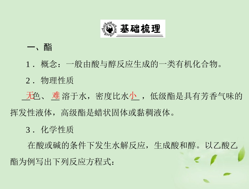 高中化学-专题三-第二单元-第3课时-酯-油脂课件-苏教版必修2_第3页