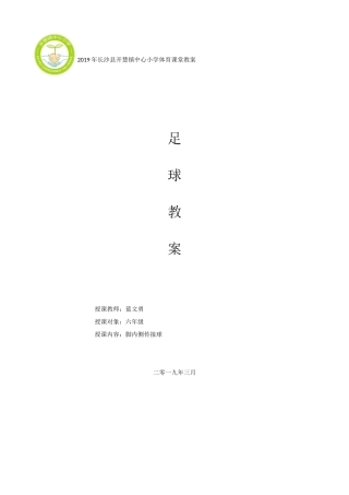 长沙县开慧镇中心小学蓝文勇足球课教案