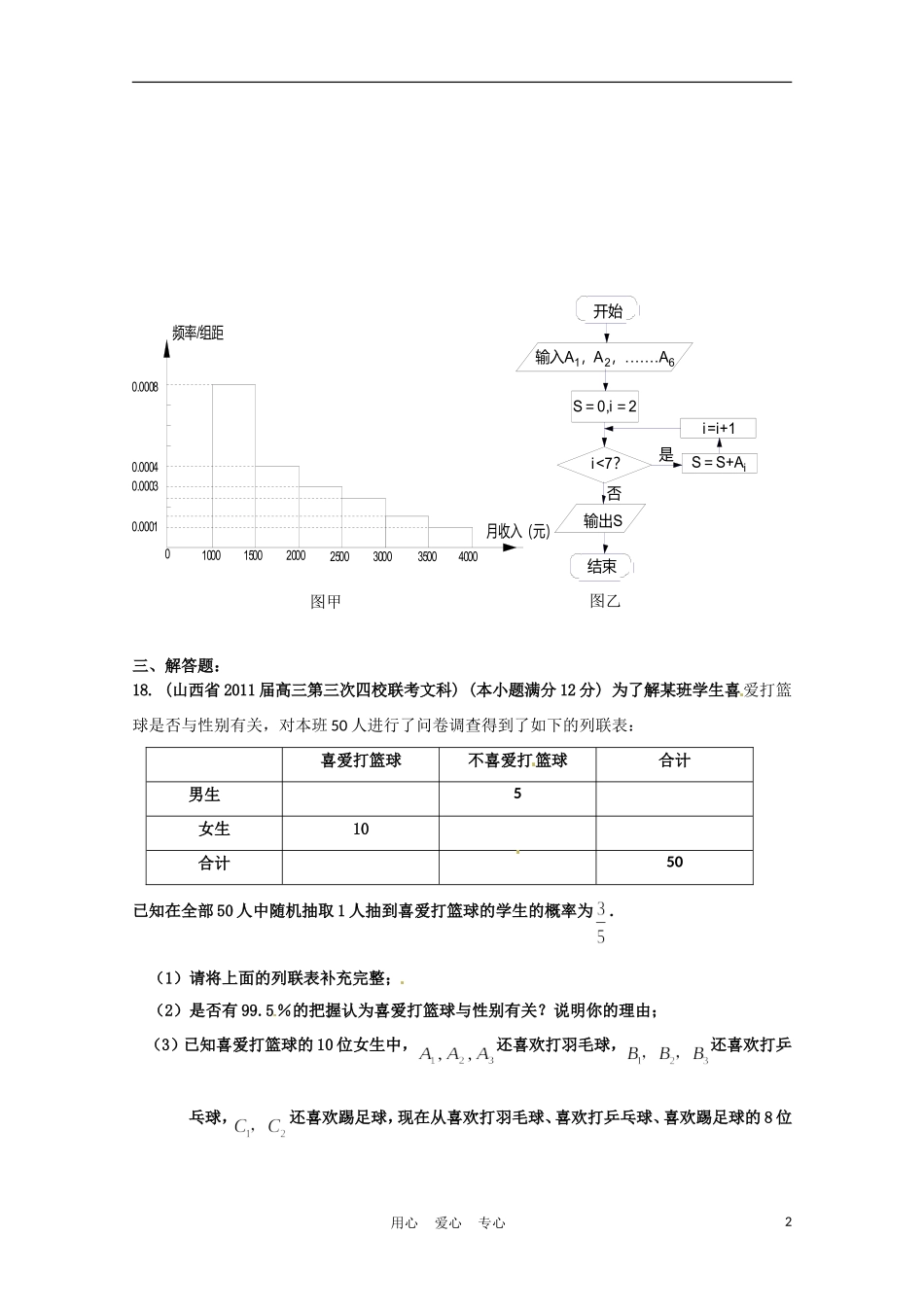 山西省各地市2011年高考数学统计最新联考分类汇编(14)_第2页