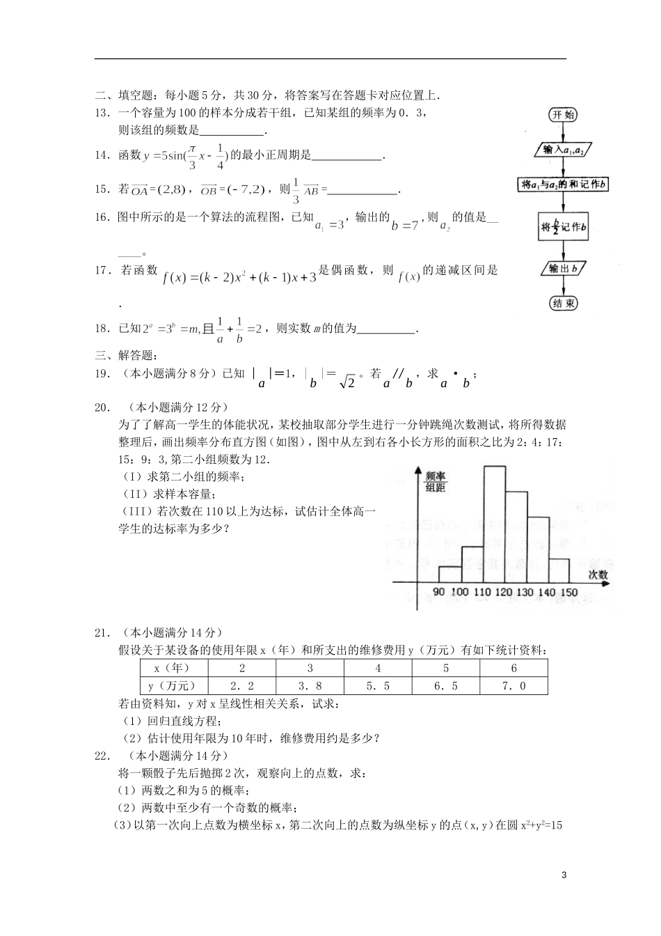 新课标2012-2013学年高一数学下学期第三次月考_第3页