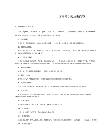 国际商法的主要内容全解