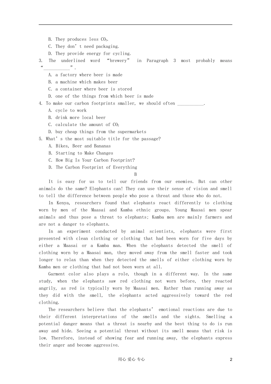 安徽省蚌埠市2012届高考英语专题总复习-精选阅读理解强化集(22)_第2页