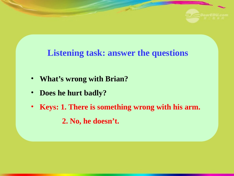 陕西省汉中市陕飞二中九年级英语上册《Unit6-Accidents》lesson-43新课标同步授课课件-冀教版_第3页