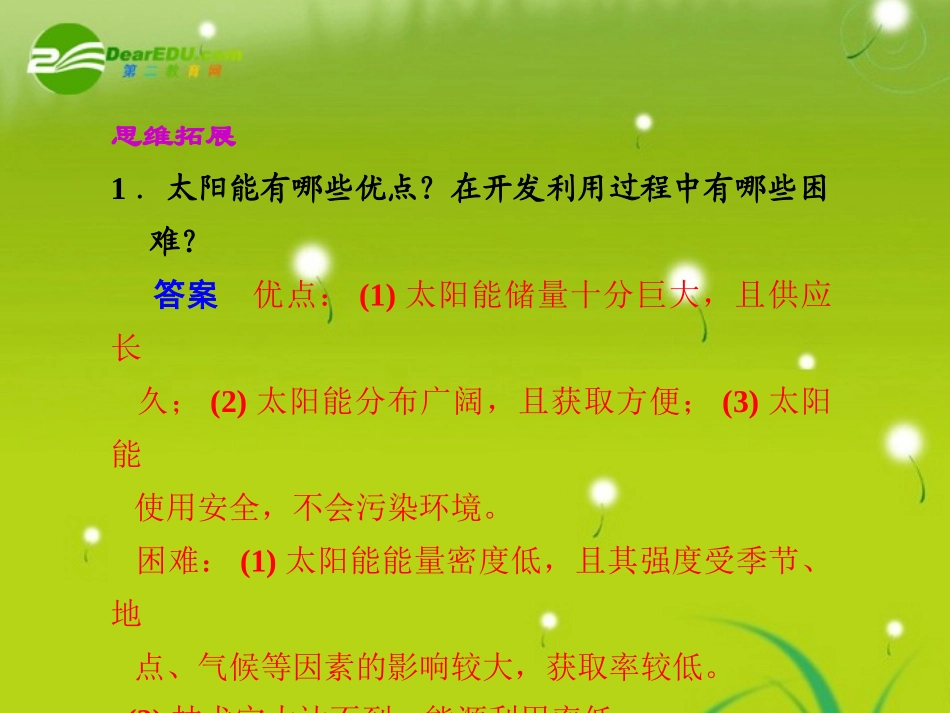 高中化学-专题2第4单元太阳能、生物质能和氢能的利用同步教学案课件-苏教版必修2_第3页