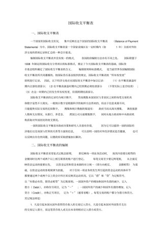 国际收支平衡表