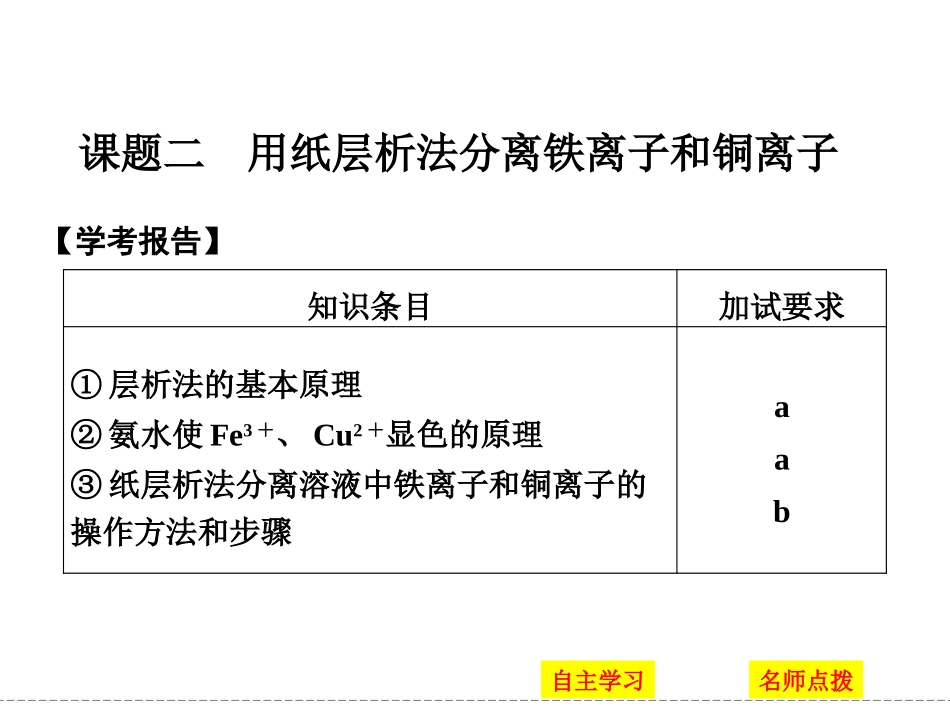 用纸层析法分离铁离子和铜离子_第1页