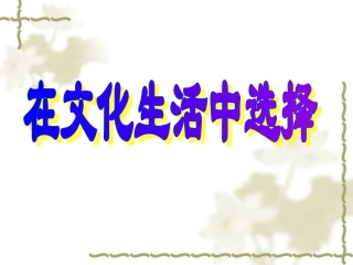 在文化生活中选择