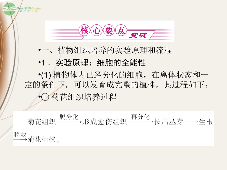 吉林省吉林市长岭县第四中学2012届高三生物一轮复习-专题3、4-植物的组织培养课件_第3页