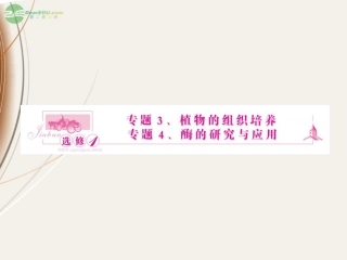 吉林省吉林市长岭县第四中学2012届高三生物一轮复习-专题3、4-植物的组织培养课件