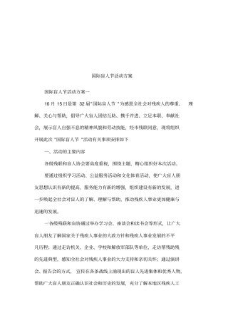 国际盲人节活动方案