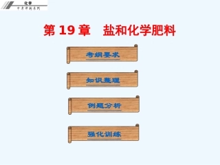 第十九章--盐和化学肥料-课堂本