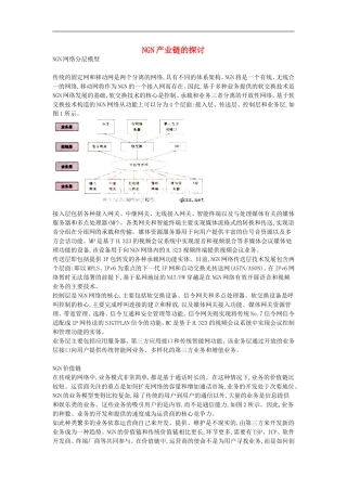 高中信息技术教学论文-NGN产业链的探讨
