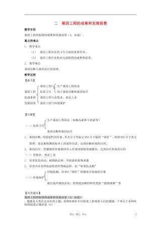 高中生物知识梳理复习-4-2基因工程的成果和发展前景