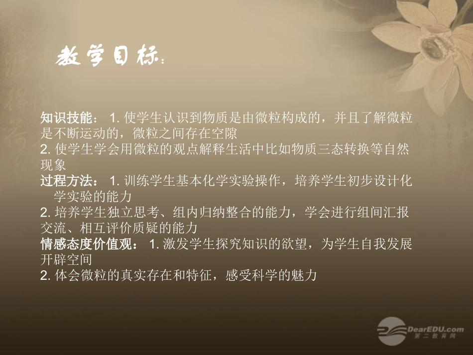 福建省建瓯市徐墩中学九年级化学《3.1-用微粒的观点看物质》课件(1)-沪教版_第3页