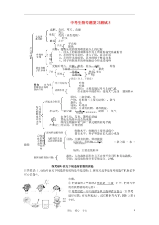 2012届中考生物专题复习测试3