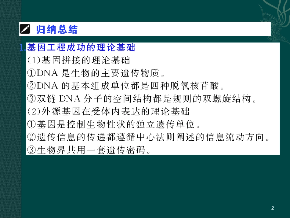 浙江省余姚中学高中生物-基因工程(2)复习课件-浙科版选修3_第2页