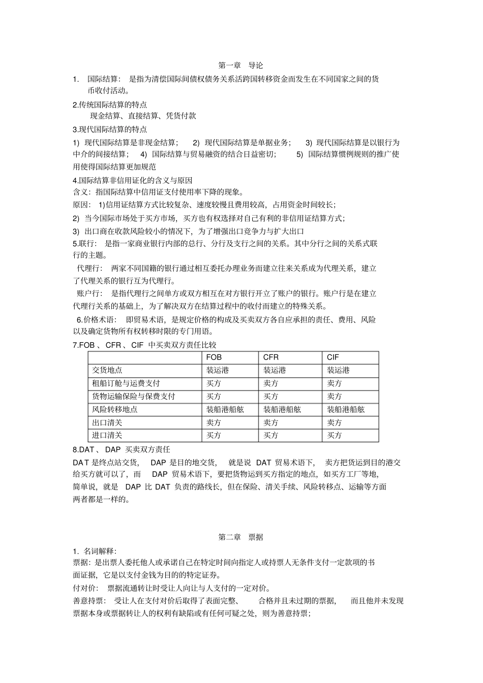 国际结算重点整理_第1页