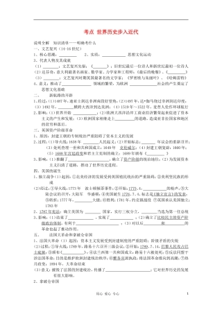 2012届中考历史考点复习考试题6(无答案)