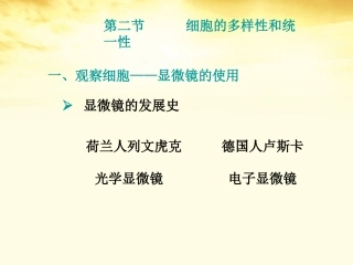 云南省红河州弥勒县庆来学校高一生物《第1章第2节《细胞的多样性和统一性》课件