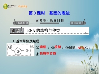 【课堂新坐标】(安徽专用)2014版高考生物一轮复习-第3、4章-第3课时基因的表达课件-新人教版必修2