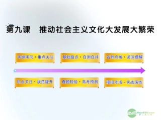 2012版高中政治-4.9《推动社会主义文化大发展大繁荣》全程复习课件-新人教版必修3