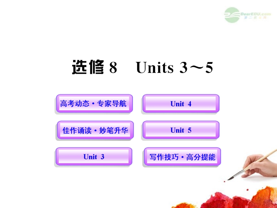 2012版高中英语全程复习方略配套课件：Units-3-5(新人教版选修8)_第1页