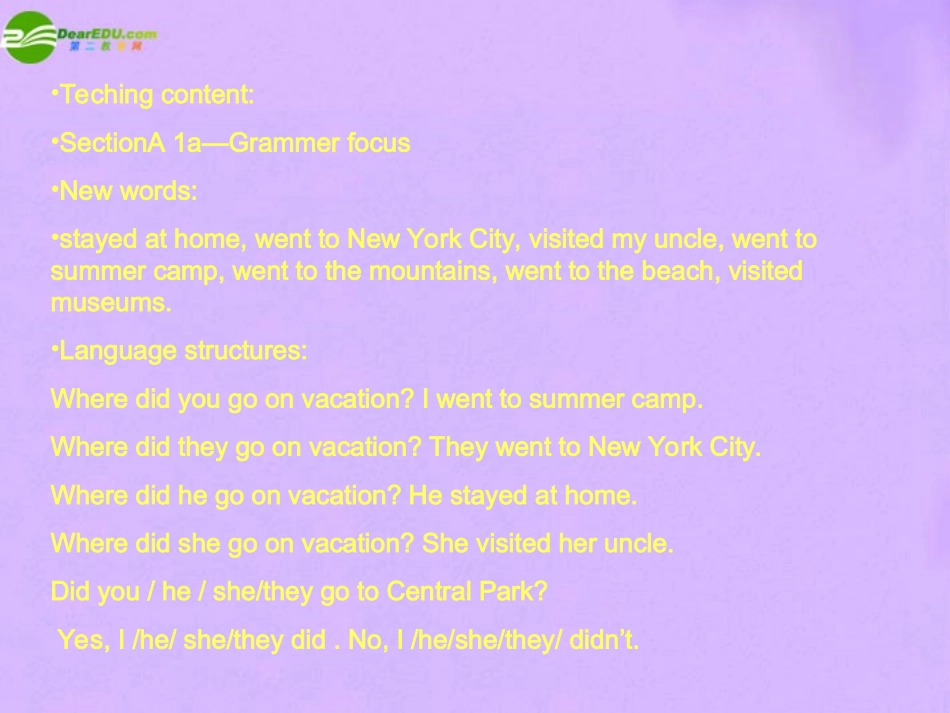 七年级英语上册-Unit-8-Where-did-you-go-on-vacation课件-鲁教版_第2页