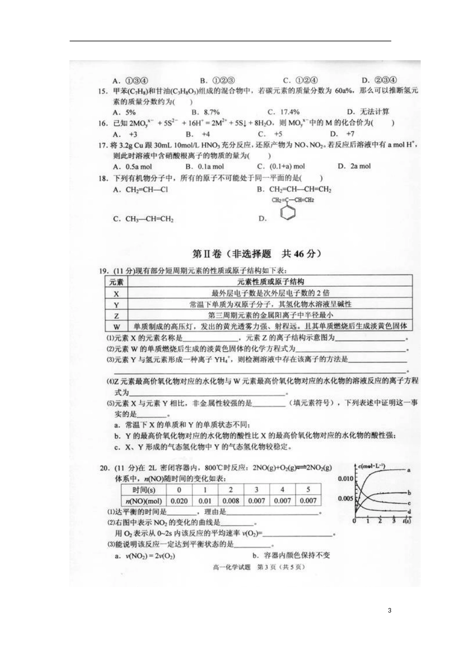 安徽省合肥八中2012-2013学年高一化学下学期期末考试试题(扫描版)新人教版_第3页