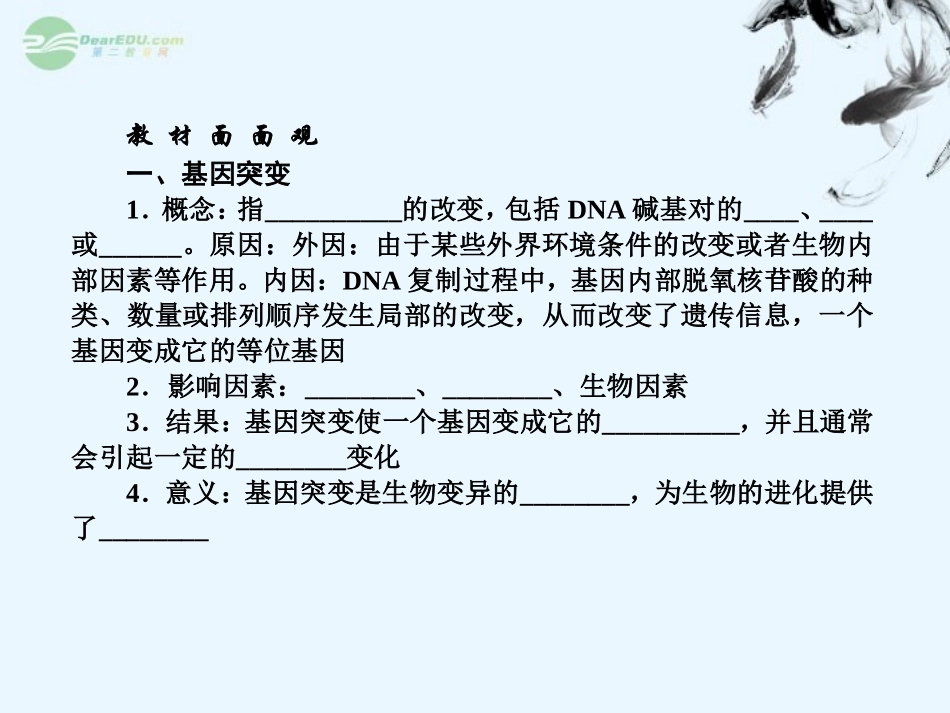 【三维方案】2013届高三生物一轮复习-2.5.1基因突变和基因重组课件_第2页