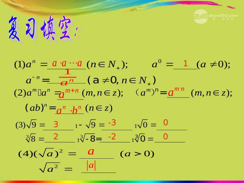 2012届高中数学-指数与指数的运算(2)课件-新人教A版必修1_第2页