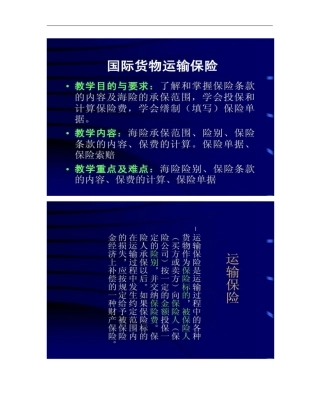 国际贸易理论与实务之货物运输保险