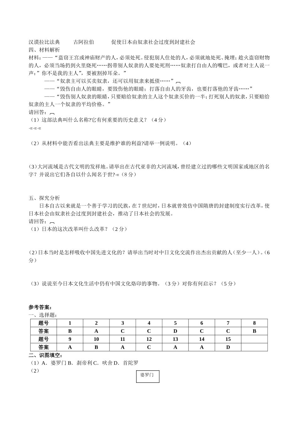世界历史古代亚非文明试题(张黎霞约稿)_第3页