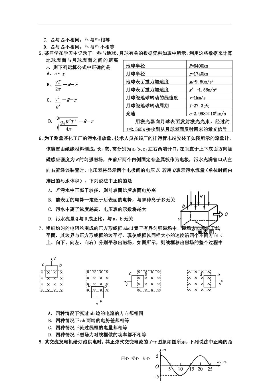 吉林省吉林市09-10学年高三物理上学期期末教学质量检测-新人教版_第2页