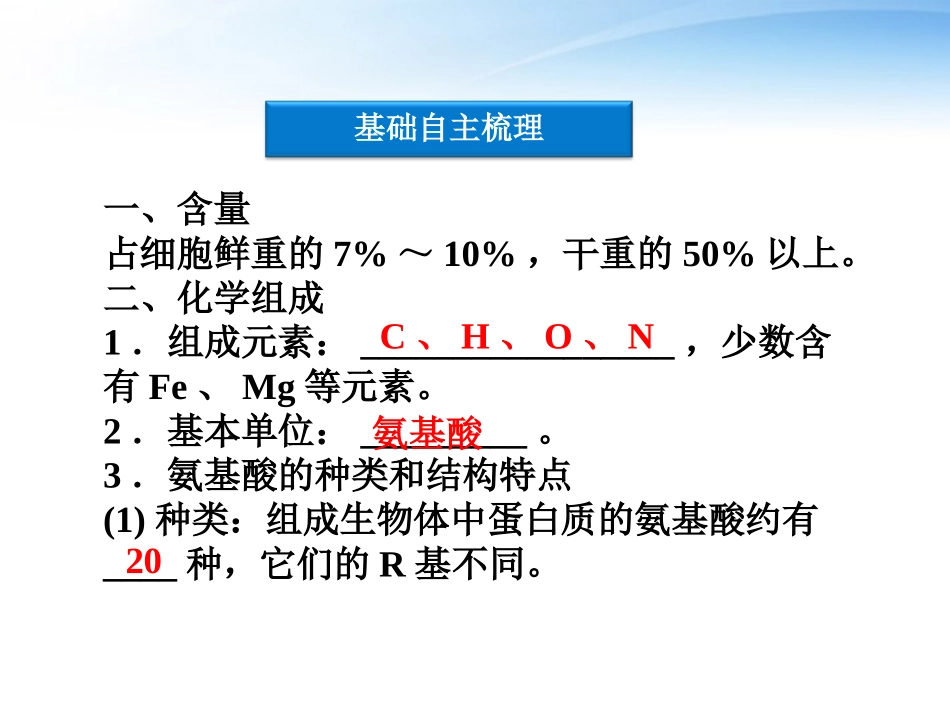 【优化方案】江苏专用2012高考生物总复习-第2章第2节生命活动的主要承担者——蛋白质课件-新人教版必修1_第3页
