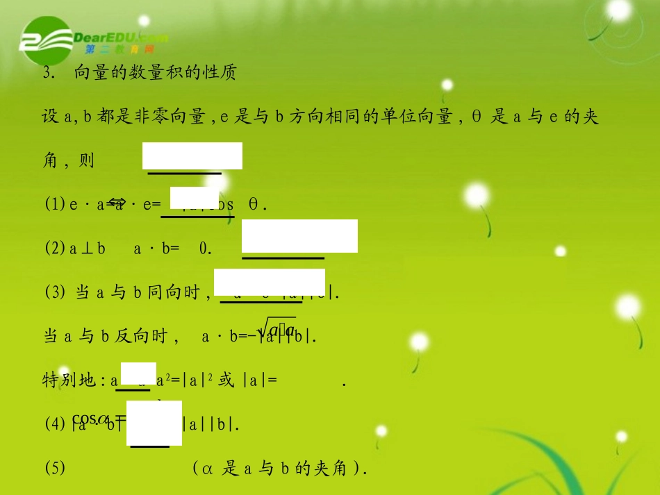 《学案与测评》2011年高考数学总复习-第六单元第三节-平面向量的数量积及平面向量的应用举例精品课件-苏教_第3页