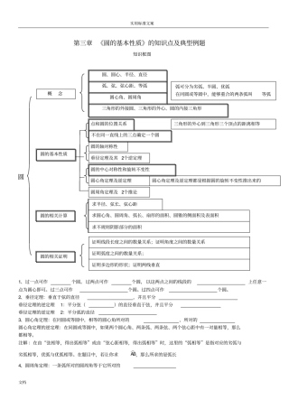 圆地基本性质地知识点及典型例题