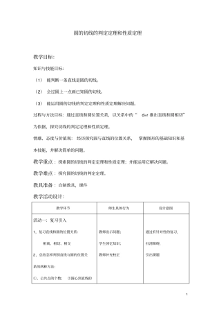 圆的切线的判定定理和性质定理