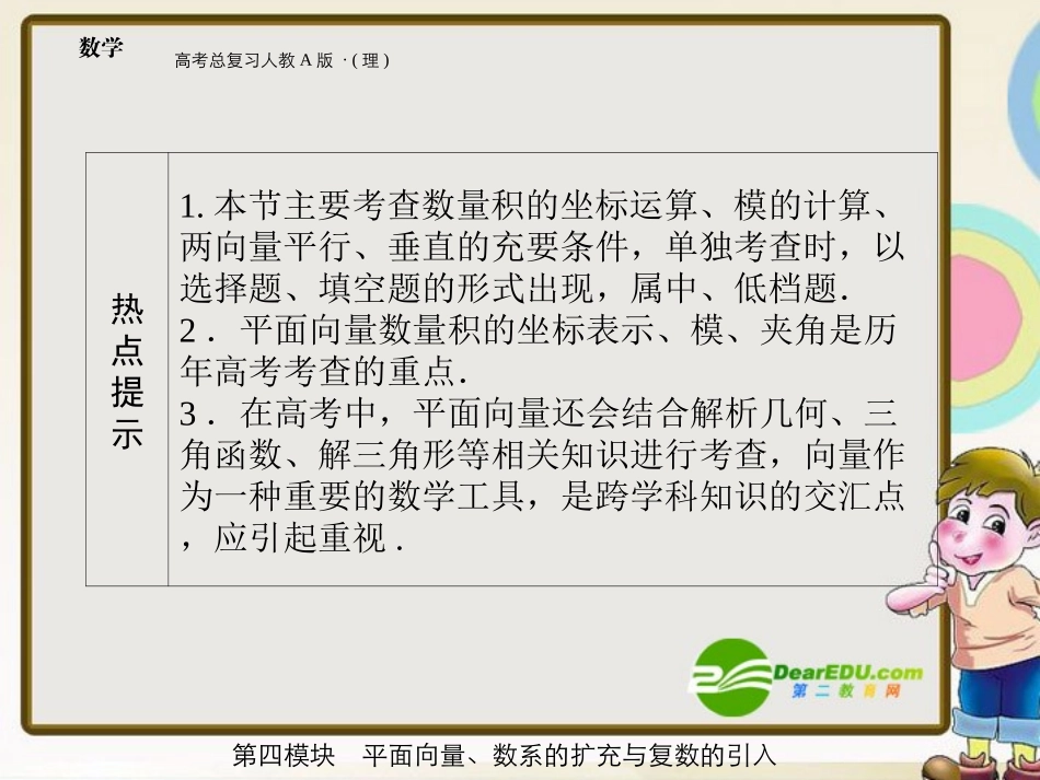 高三数学-第四模块-第3节平面向量的数量积及其应用课件-新人教A版_第3页