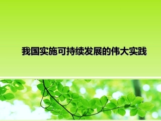我国实施可持续发展的伟大实践-1