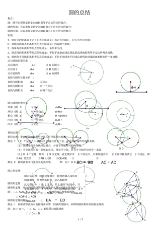 圆知识点总结史上最全