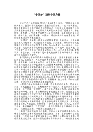 “中国梦”凝聚中国力量