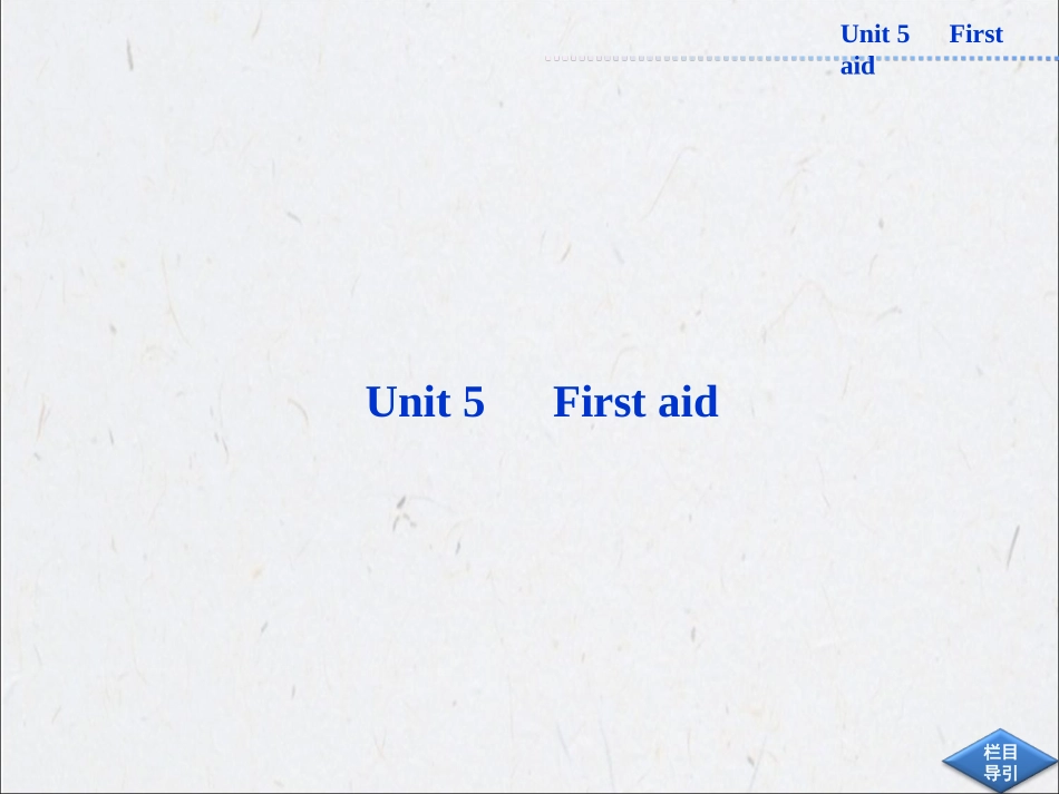 2014年高中英语人教版必修5同步教学备课资源：《Unit5Firstaid》SectionⅠ_第1页