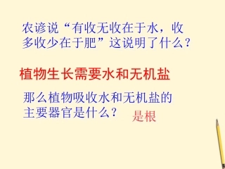七年级生物上册《植物生长需要水和无机盐》课件-苏教版
