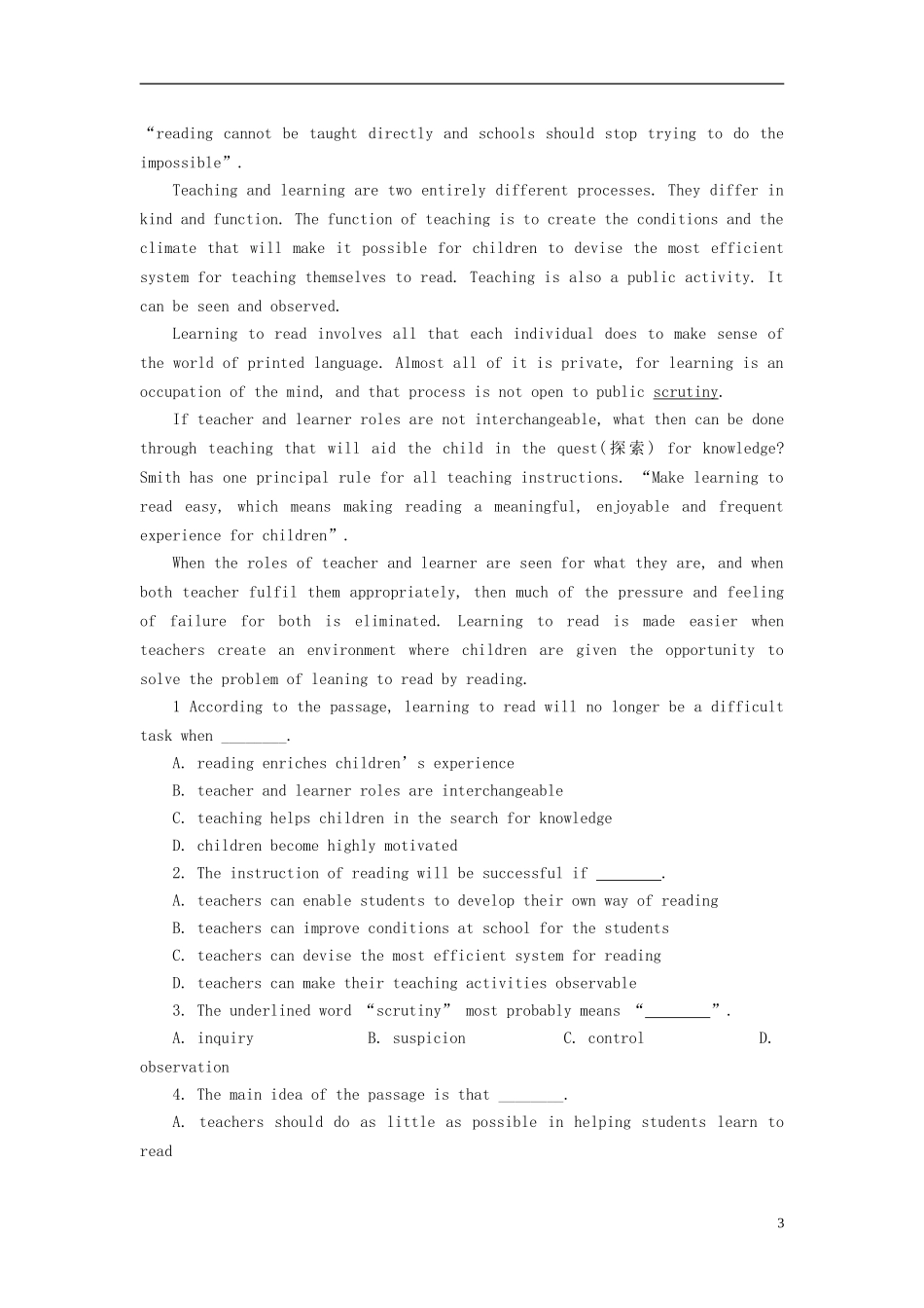 山东省2013年高一英语暑假作业(七)_第3页